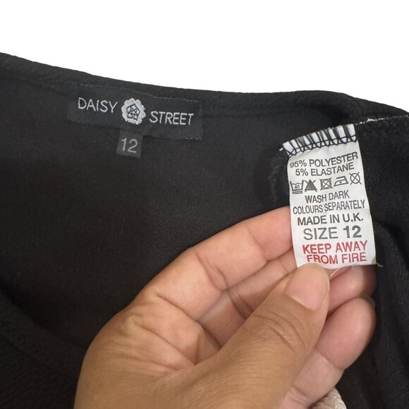 Daisy Street ASOS Womens Black/White Sleeveless Pencil Mini Shirt Dress Size 12 - Picture 7 of 7